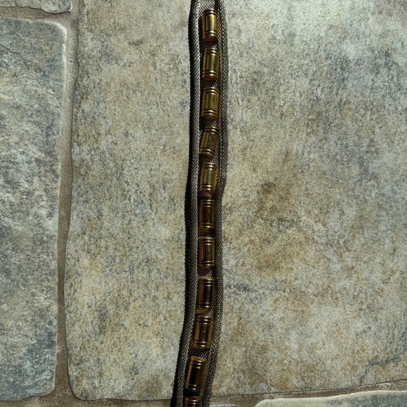 Vintage 90s Bullet Casing Belt Gold Metal Mesh Western Statement Waist Belt‎ 34\
